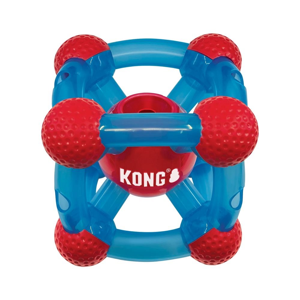 Red and blue KONG Rewards Tinker treat dispensing dog toy