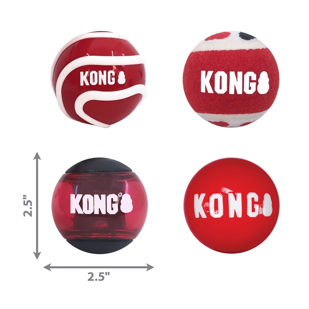 KONG Signature Fetch Balls Multi-Pack - FurrowpetstoreToysJeffers