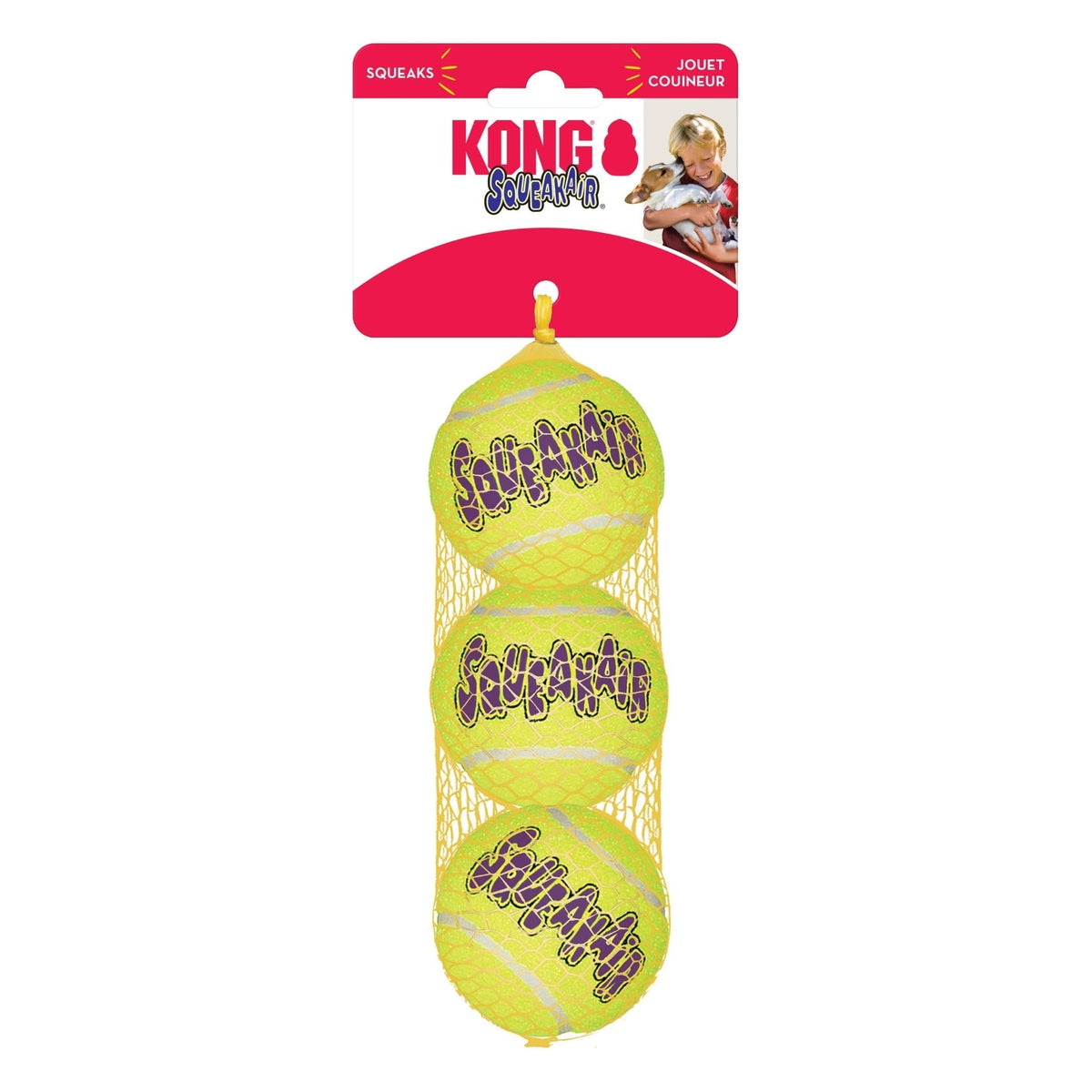 KONG SqueakAir Squeaker Tennis Balls for Dogs - FurrowpetstoreToysJeffers