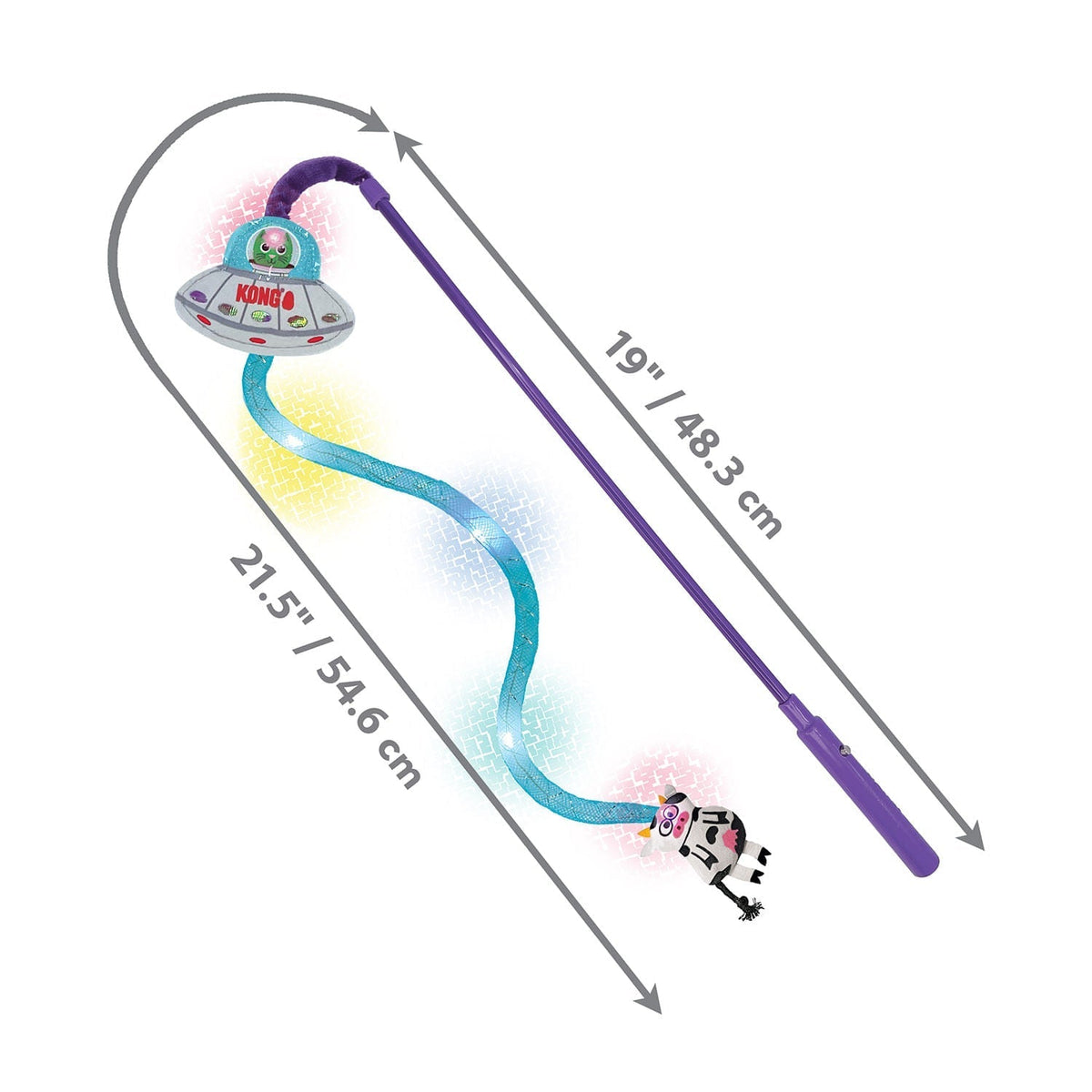 KONG UFO Light-Up Teaser Toy for Cats - FurrowpetstoreToysJeffers