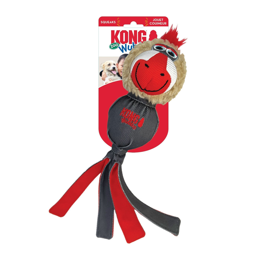 KONG Wubba Zoo plush tug toy with floppy tail