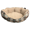 Mink tufted Euro cuddler pet bed in a muted neutral color