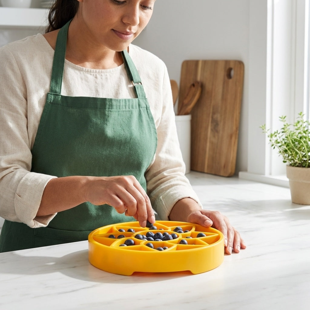 SodaPup Sunflower Softie eTray Shallow Slow Feeder