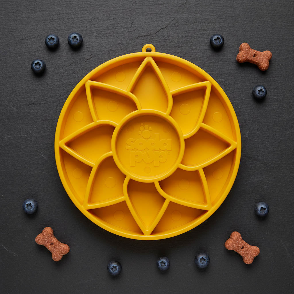 SodaPup Sunflower Softie eTray Shallow Slow Feeder