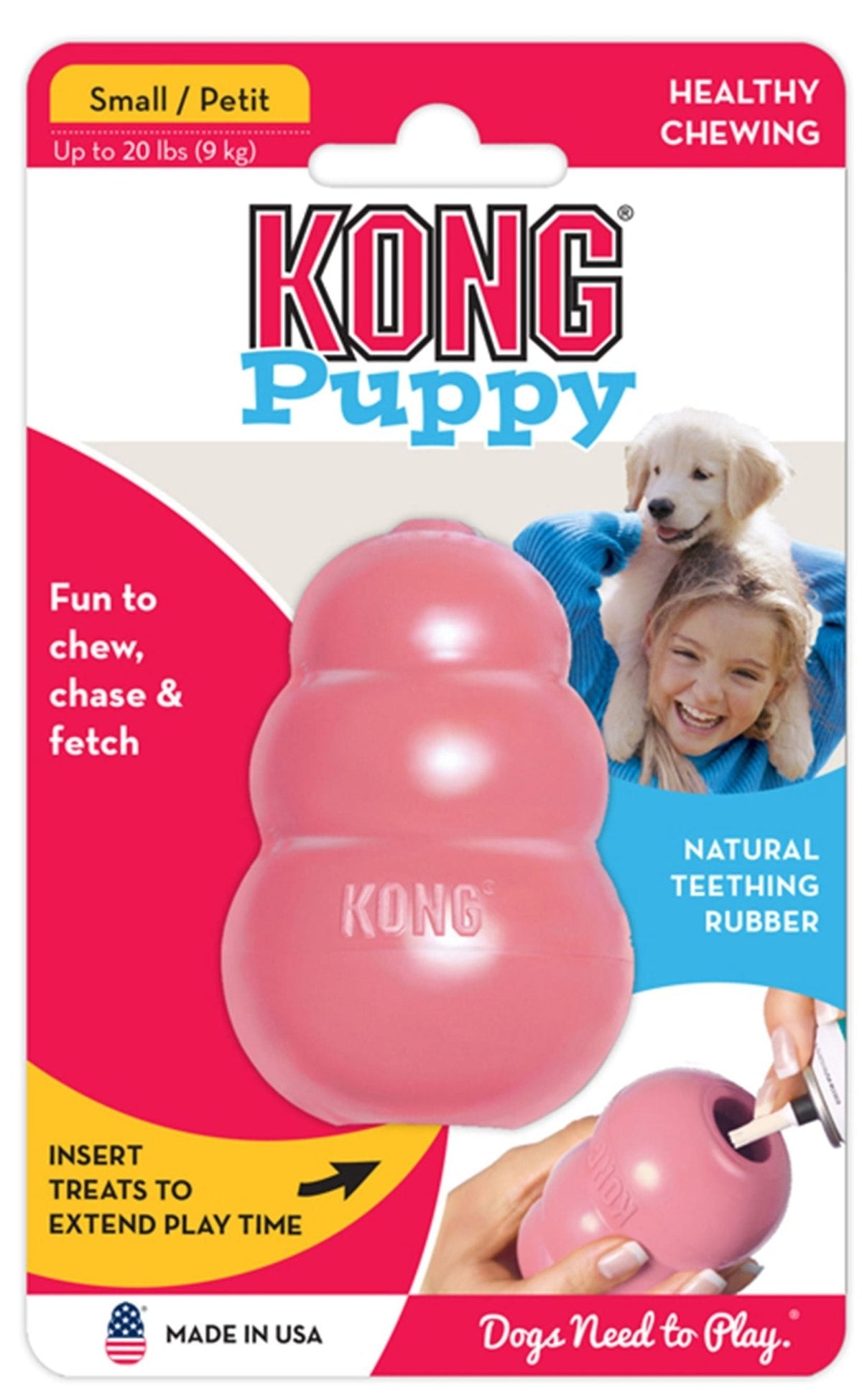Puppy KONG Stuffable Rubber Chew Toy - FurrowpetstoreToysJeffers
