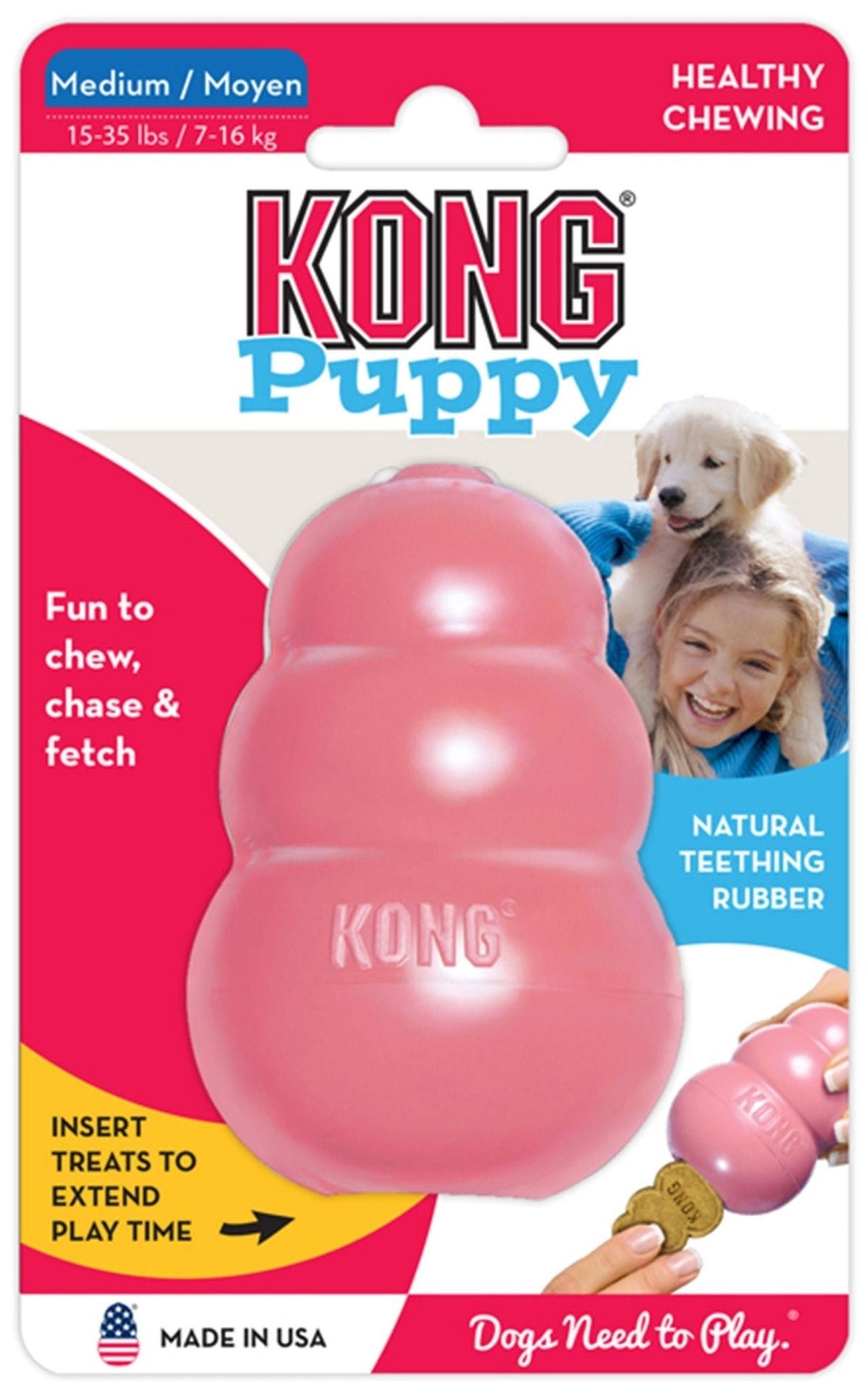 Puppy KONG Stuffable Rubber Chew Toy - FurrowpetstoreToysJeffers