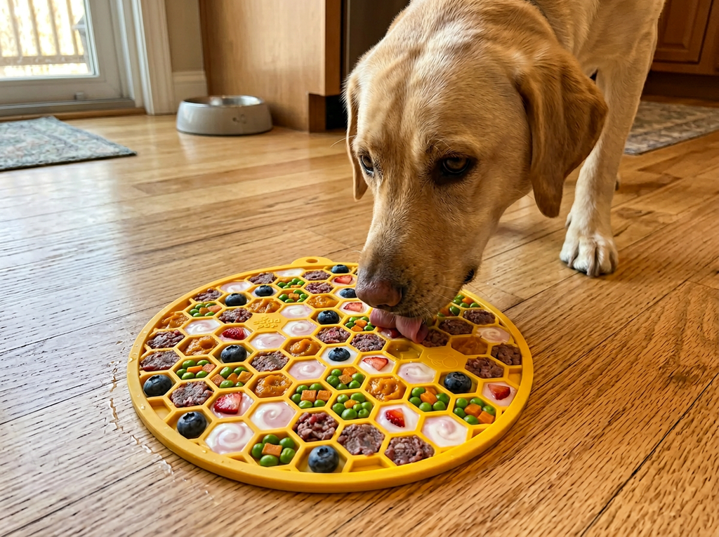 SodaPup Honeycomb eMat Round Lick Mat with Suction Cups
