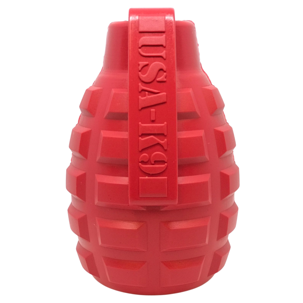 USA-K9 grenade-shaped rubber dog toy