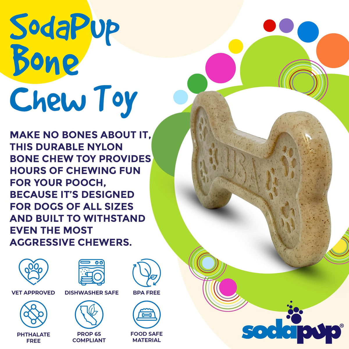 SodaPup Bone eChew Nylon Chew Toy - FurrowpetstoreToysSodaPup/True Dogs, LLC