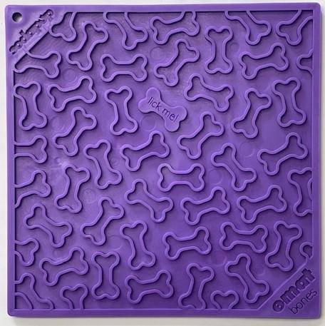 Purple SodaPup Bones eMat lick mat with bone pattern