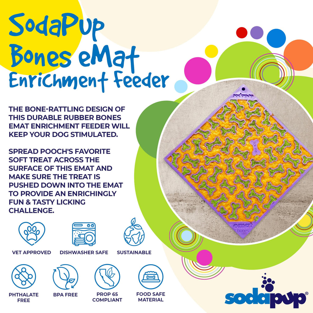SodaPup Bones eMat Lick Mat for Dogs & Cats - FurrowpetstoreBowls, Feeding & EnrichmentSodaPup/True Dogs, LLC