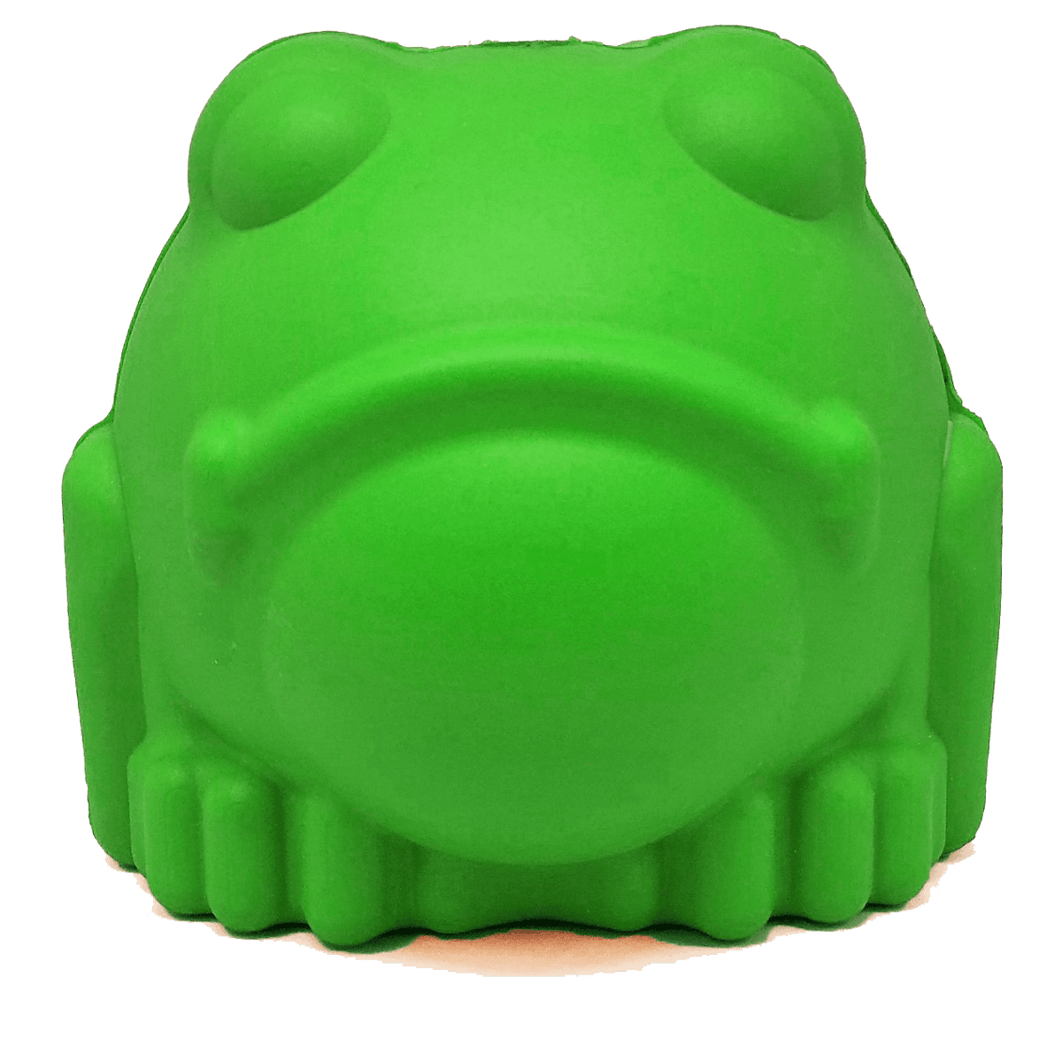Green SodaPup bull frog rubber treat dispenser dog toy