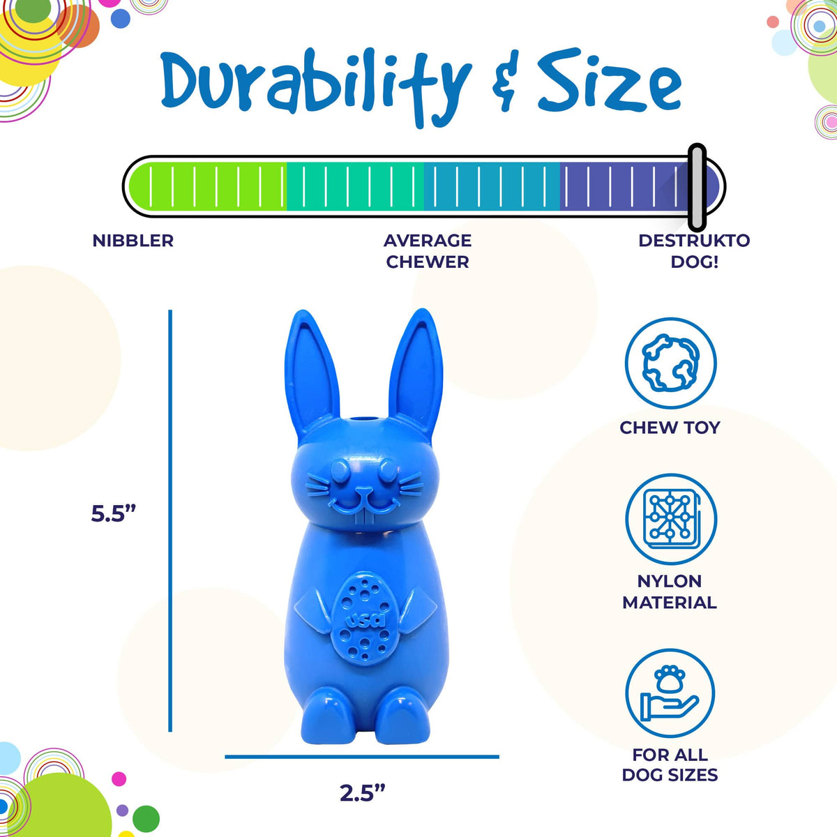 SodaPup Bunny Hollow Nylon Chew Toy - FurrowpetstoreToysSodaPup/True Dogs, LLC