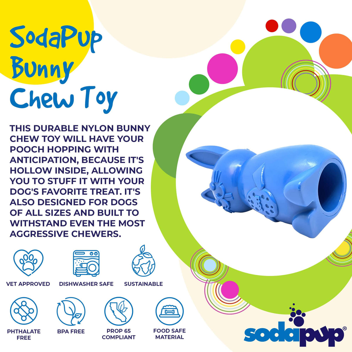 SodaPup Bunny Hollow Nylon Chew Toy - FurrowpetstoreToysSodaPup/True Dogs, LLC