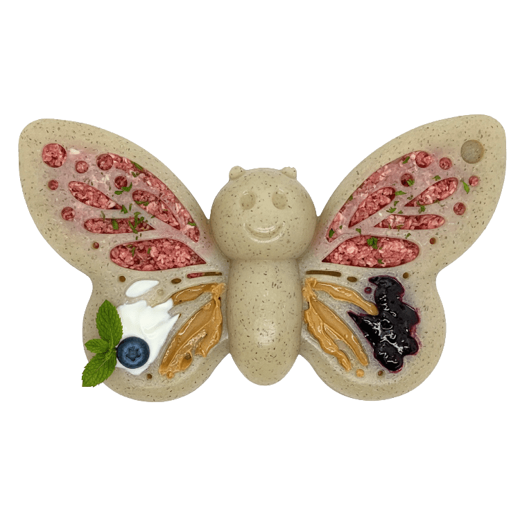 Purple SodaPup butterfly shaped nylon chew toy