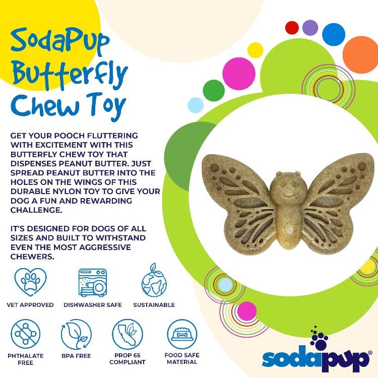SodaPup Butterfly Nylon Chew & Lick Toy - FurrowpetstoreToysSodaPup/True Dogs, LLC
