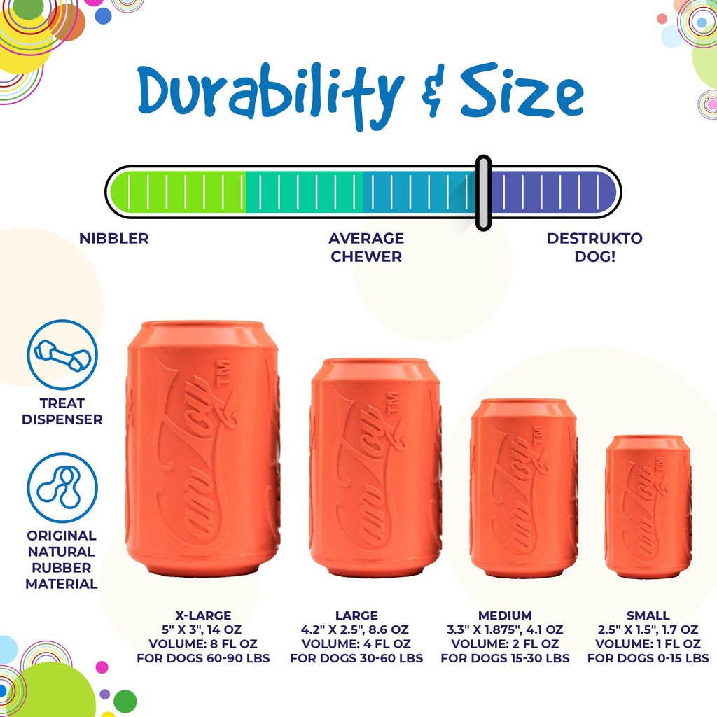 SodaPup Can Toy Rubber Chew Toy and Treat Dispenser - FurrowpetstoreBowls, Feeding & EnrichmentSodaPup/True Dogs, LLC