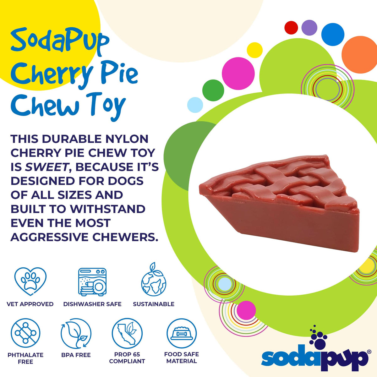 SodaPup Cherry Pie Nylon Chew Toy - FurrowpetstoreToysSodaPup/True Dogs, LLC