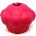 Pink SodaPup cupcake shaped rubber treat dispenser toy