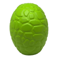 Green SodaPup dinosaur egg rubber treat dispenser dog toy