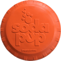 Orange bottle cap shaped rubber flying disc for dogs