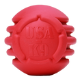 Red USA-K9 stars and stripes rubber dog toy