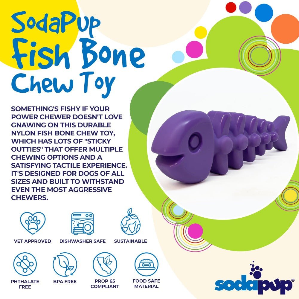 SodaPup Fish Bone Nylon Chew Toy - FurrowpetstoreToysSodaPup/True Dogs, LLC