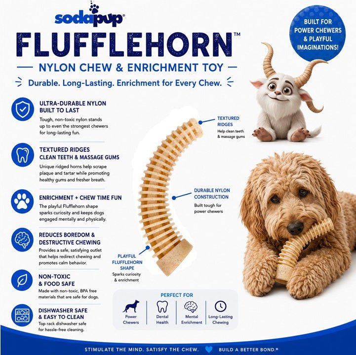 SodaPup Flufflehorn Antler Nylon Chew Toy, XL - FurrowpetstoreToysSodaPup/True Dogs, LLC