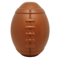 Brown SodaPup football shaped rubber treat dispenser toy