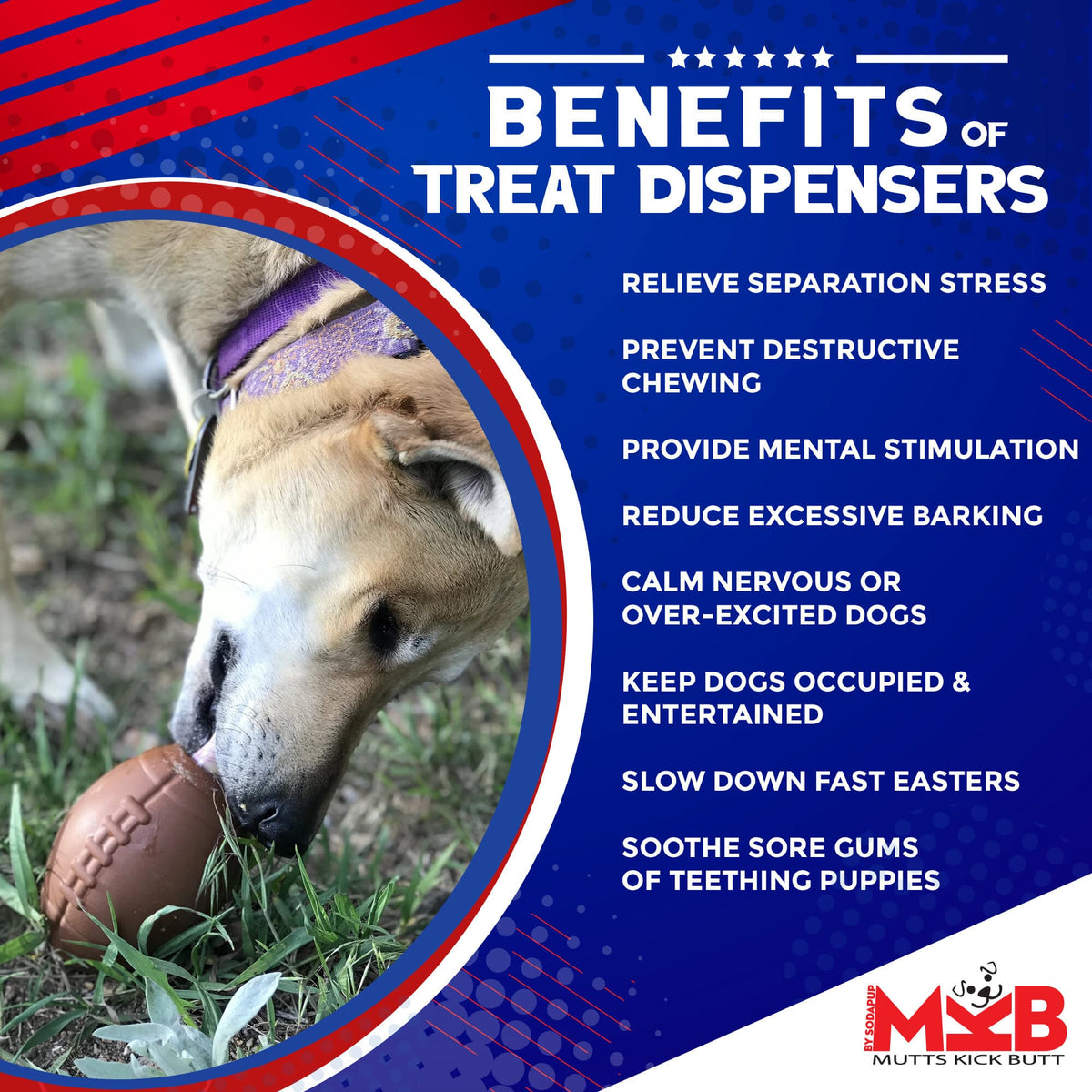SodaPup Football Treat Dispenser Toy - FurrowpetstoreBowls, Feeding & EnrichmentSodaPup/True Dogs, LLC