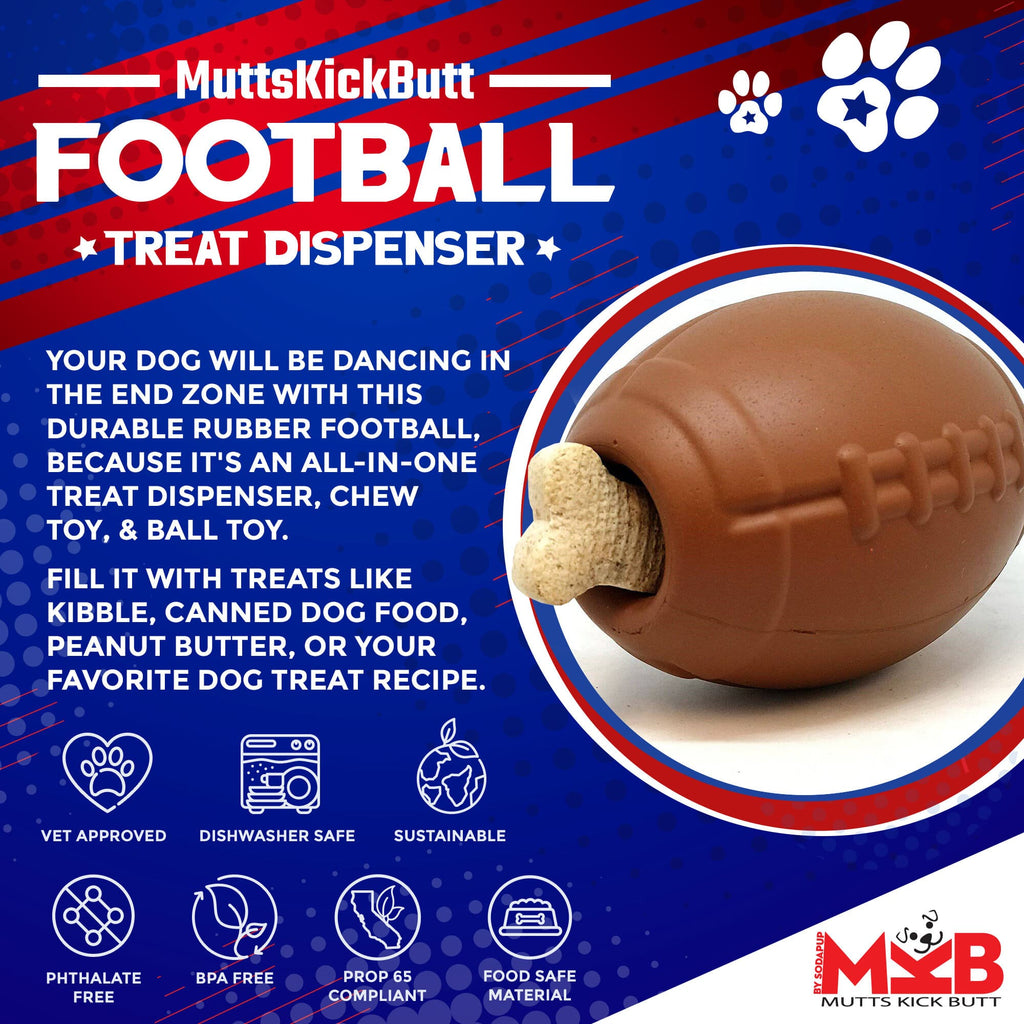 SodaPup Football Treat Dispenser Toy - FurrowpetstoreBowls, Feeding & EnrichmentSodaPup/True Dogs, LLC