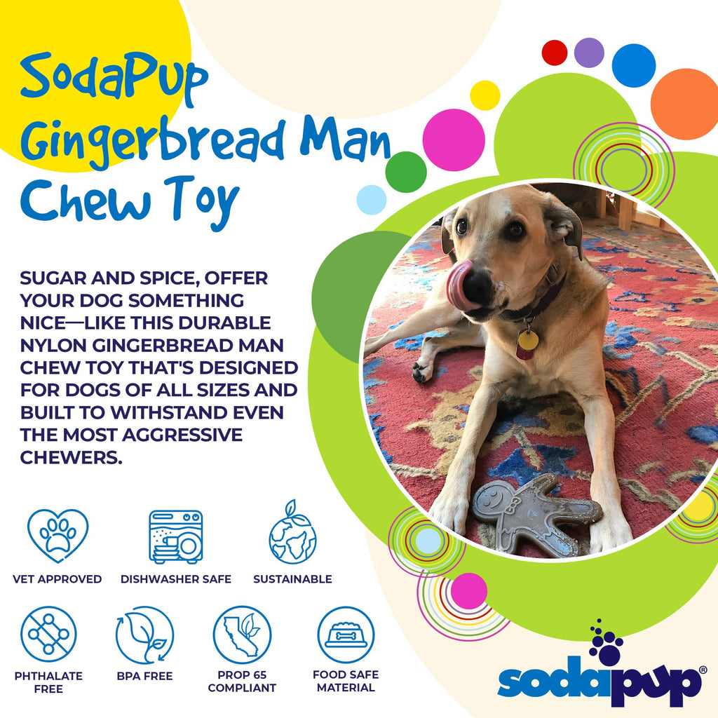 SodaPup Gingerbread Man Nylon Chew Toy - FurrowpetstoreToysSodaPup/True Dogs, LLC