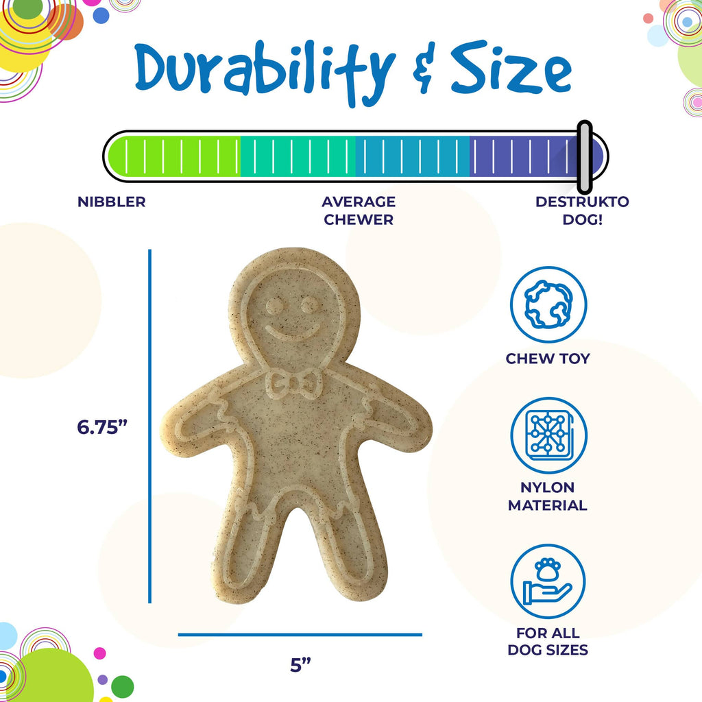 SodaPup Gingerbread Man Nylon Chew Toy - FurrowpetstoreToysSodaPup/True Dogs, LLC