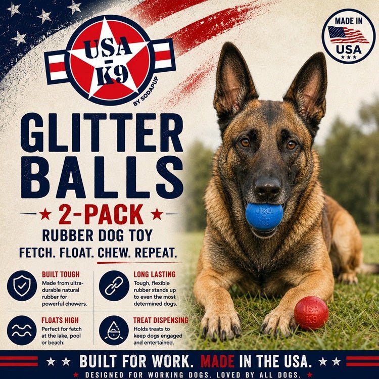 SodaPup Glitter Ball 2-Pack Soft Rubber Fetch Balls - FurrowpetstoreToysSodaPup/True Dogs, LLC