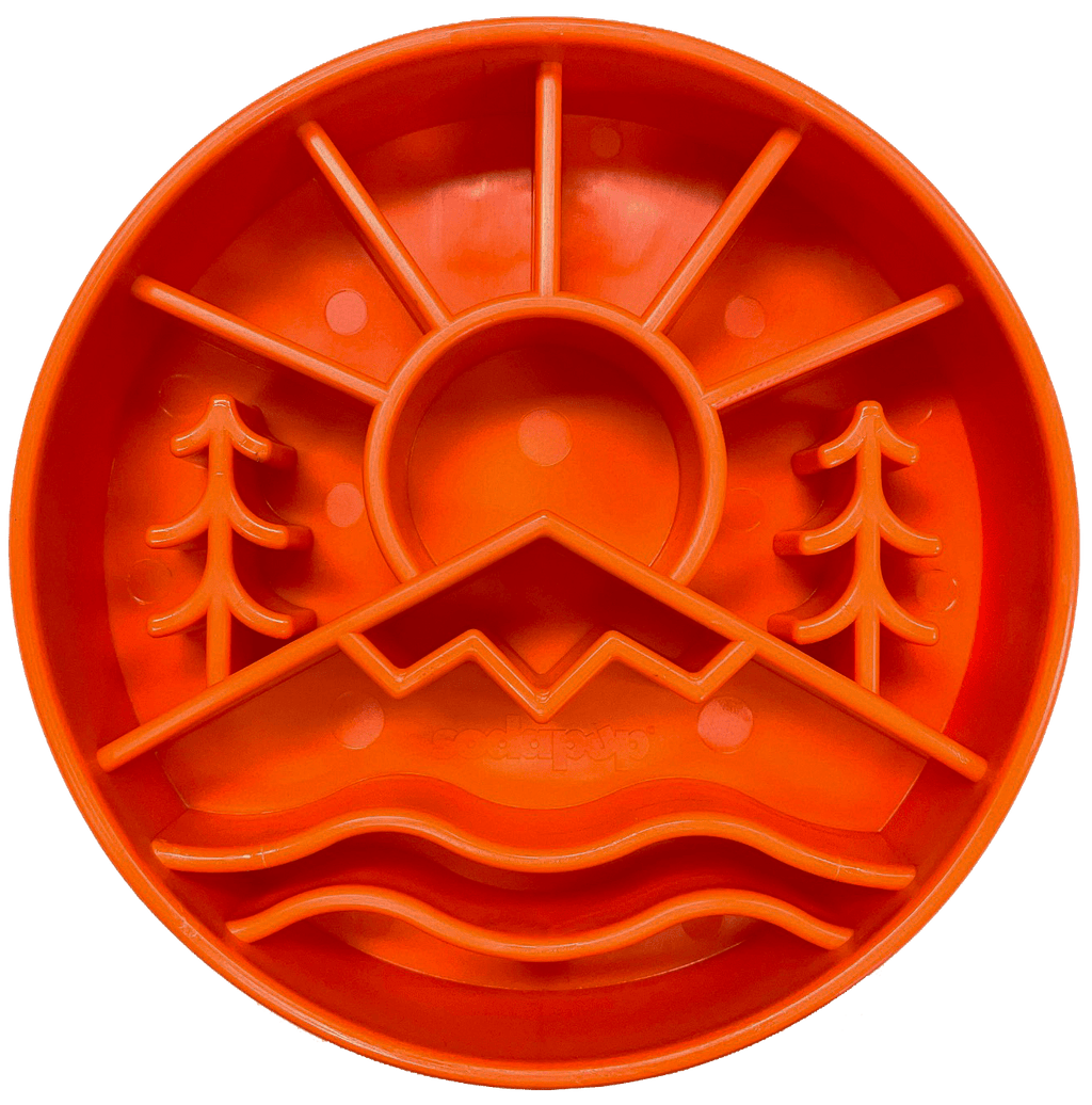 Orange SodaPup Great Outdoors eBowl slow feeder dog bowl