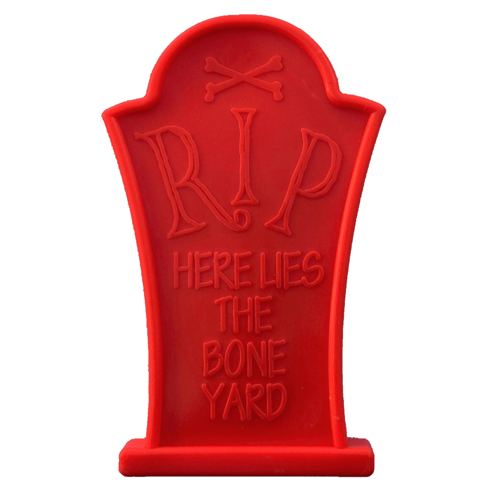 Orange SodaPup headstone shaped nylon dog chew toy