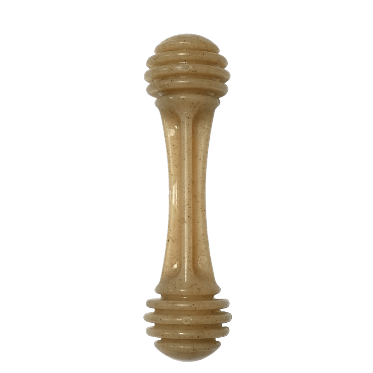 Brown SodaPup honey dipper shaped nylon chew bone