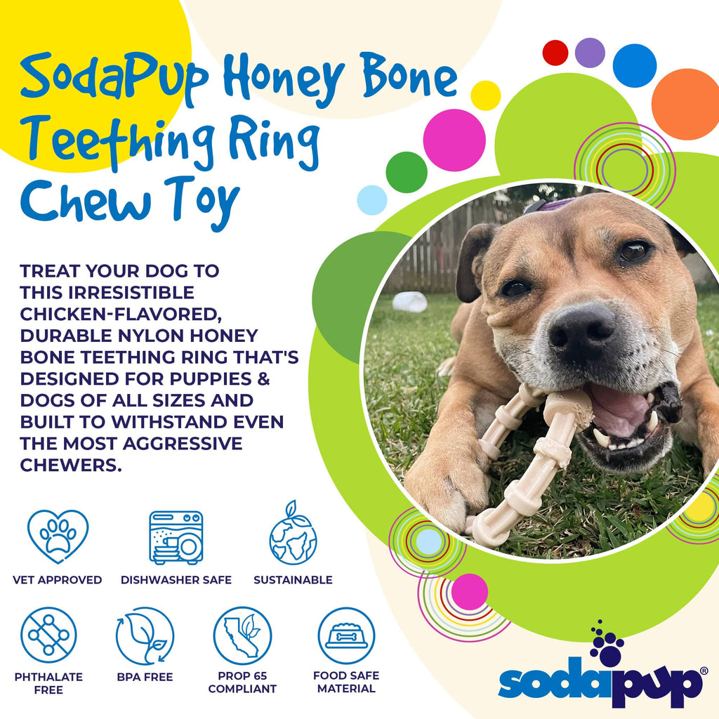 SodaPup Honey Bone Nylon Teething Ring - FurrowpetstoreToysSodaPup/True Dogs, LLC