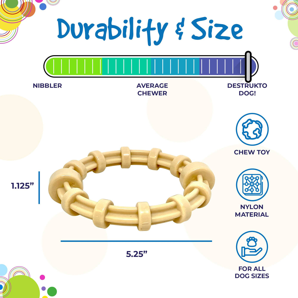 SodaPup Honey Bone Nylon Teething Ring - FurrowpetstoreToysSodaPup/True Dogs, LLC