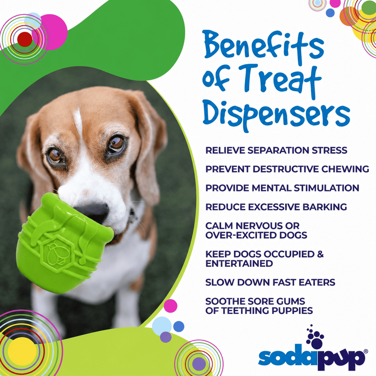 SodaPup Honey Pot eCup Treat Dispenser, Apple Green - FurrowpetstoreBowls, Feeding & EnrichmentSodaPup/True Dogs, LLC
