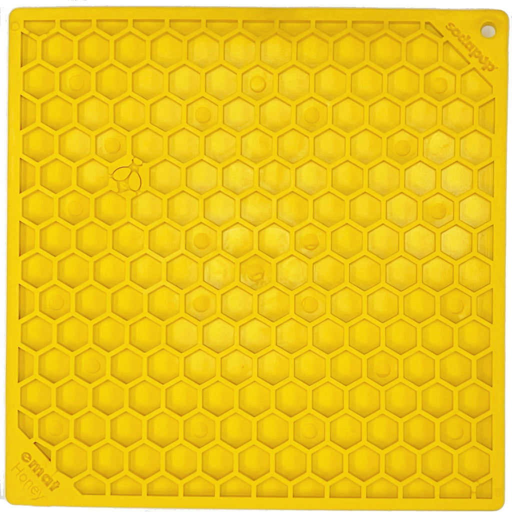 Yellow SodaPup Honeycomb eMat lick mat
