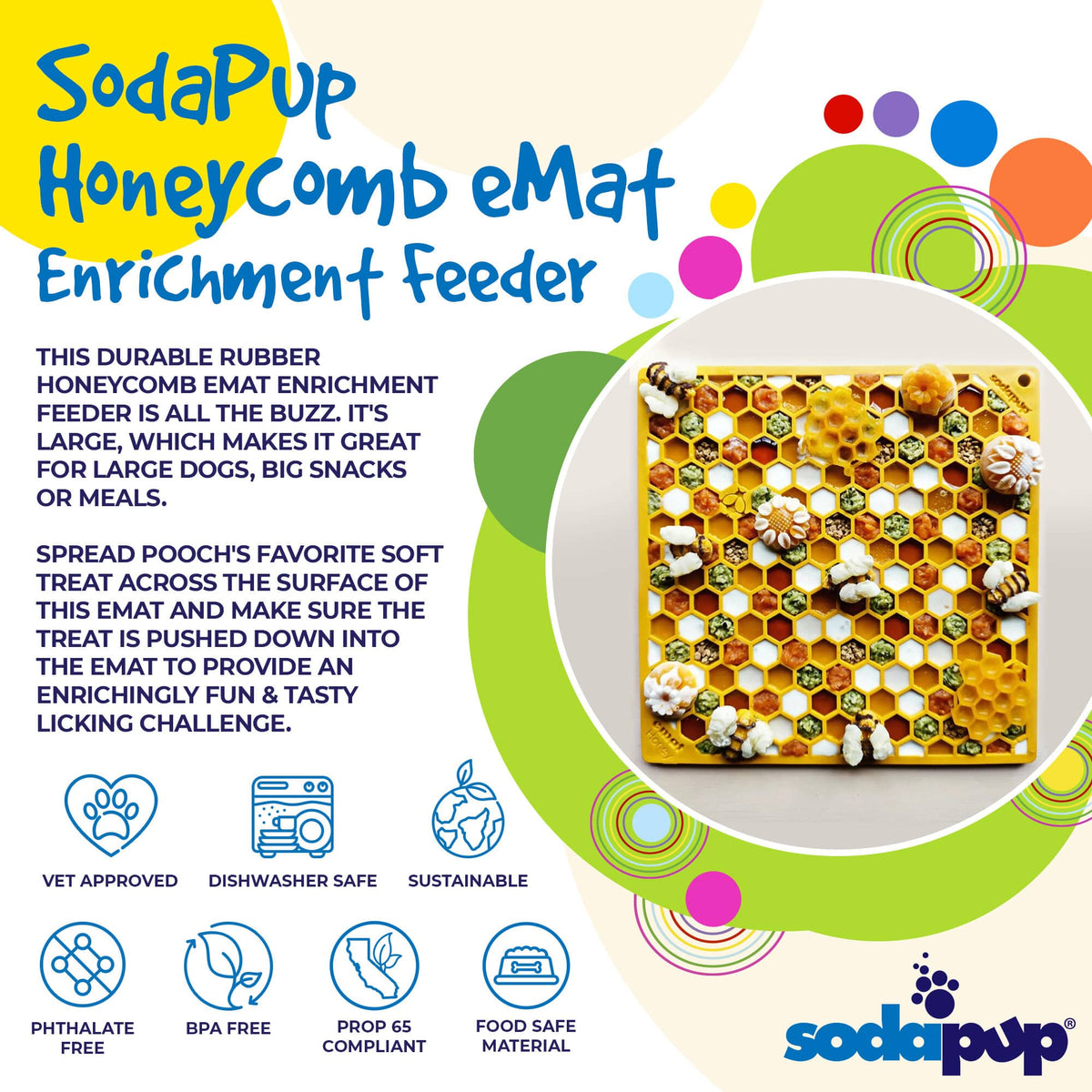 SodaPup Honeycomb eMat Lick Mat - FurrowpetstoreBowls, Feeding & EnrichmentSodaPup/True Dogs, LLC