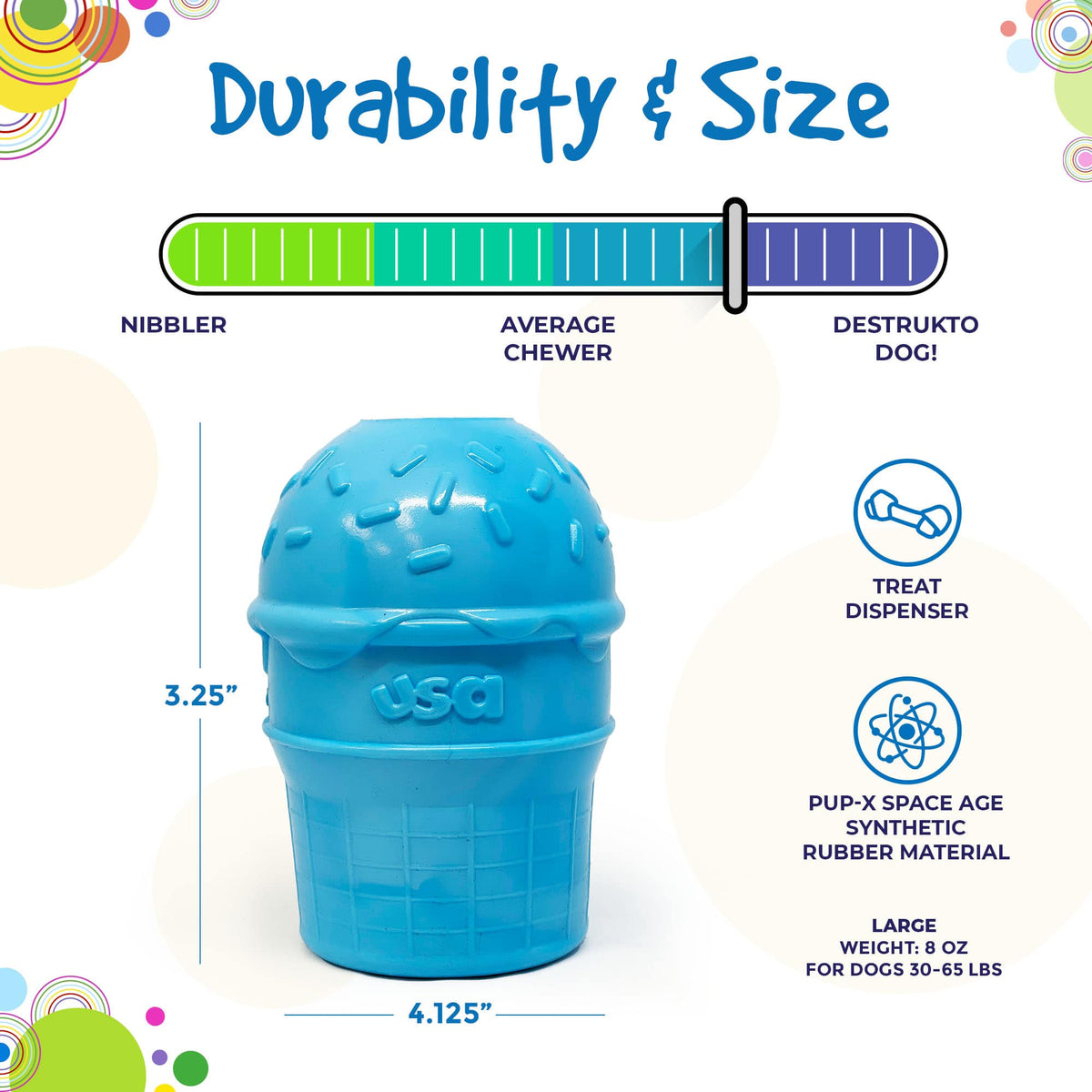 SodaPup Ice Cream Cone eDispenser Rubber Treat Toy - FurrowpetstoreBowls, Feeding & EnrichmentSodaPup/True Dogs, LLC
