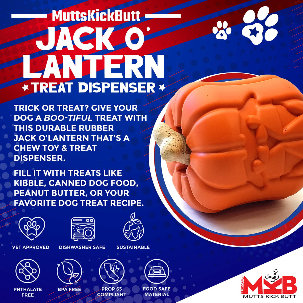 SodaPup Jack O' Lantern Treat Dispenser Toy - FurrowpetstoreBowls, Feeding & EnrichmentSodaPup/True Dogs, LLC