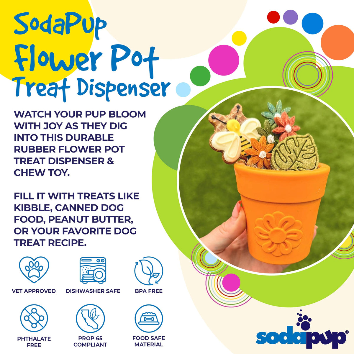 SodaPup Large Flower Pot eCup Treat Dispenser - FurrowpetstoreBowls, Feeding & EnrichmentSodaPup/True Dogs, LLC