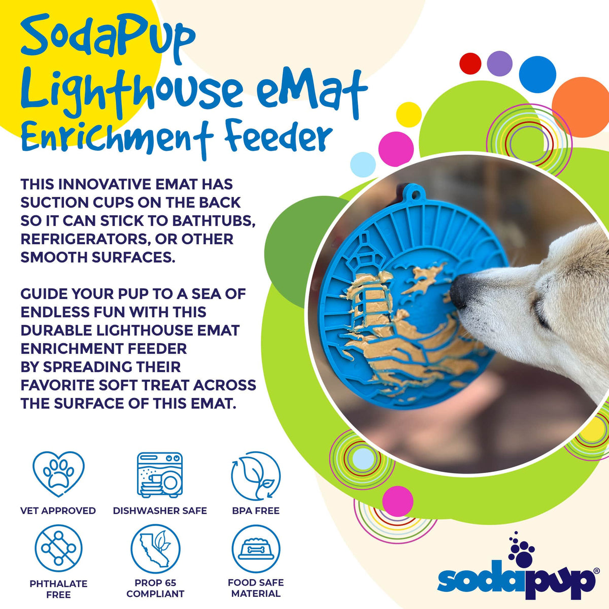 SodaPup Lighthouse eMat Lick Mat with Suction Cups - FurrowpetstoreBowls, Feeding & EnrichmentSodaPup/True Dogs, LLC