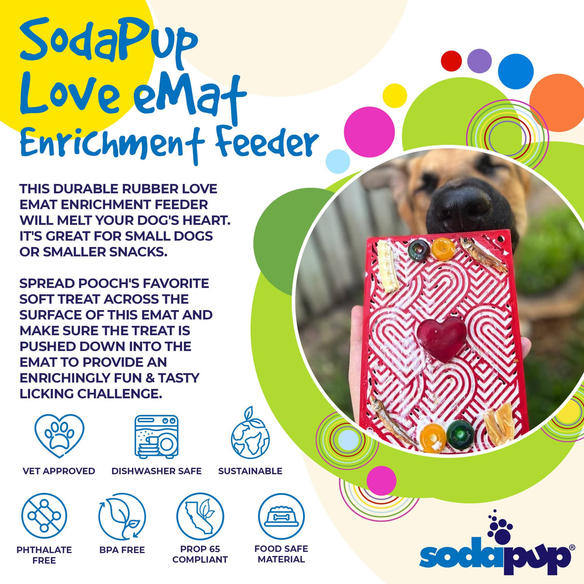 SodaPup Love eMat Heart Lick Mat - FurrowpetstoreBowls, Feeding & EnrichmentSodaPup/True Dogs, LLC