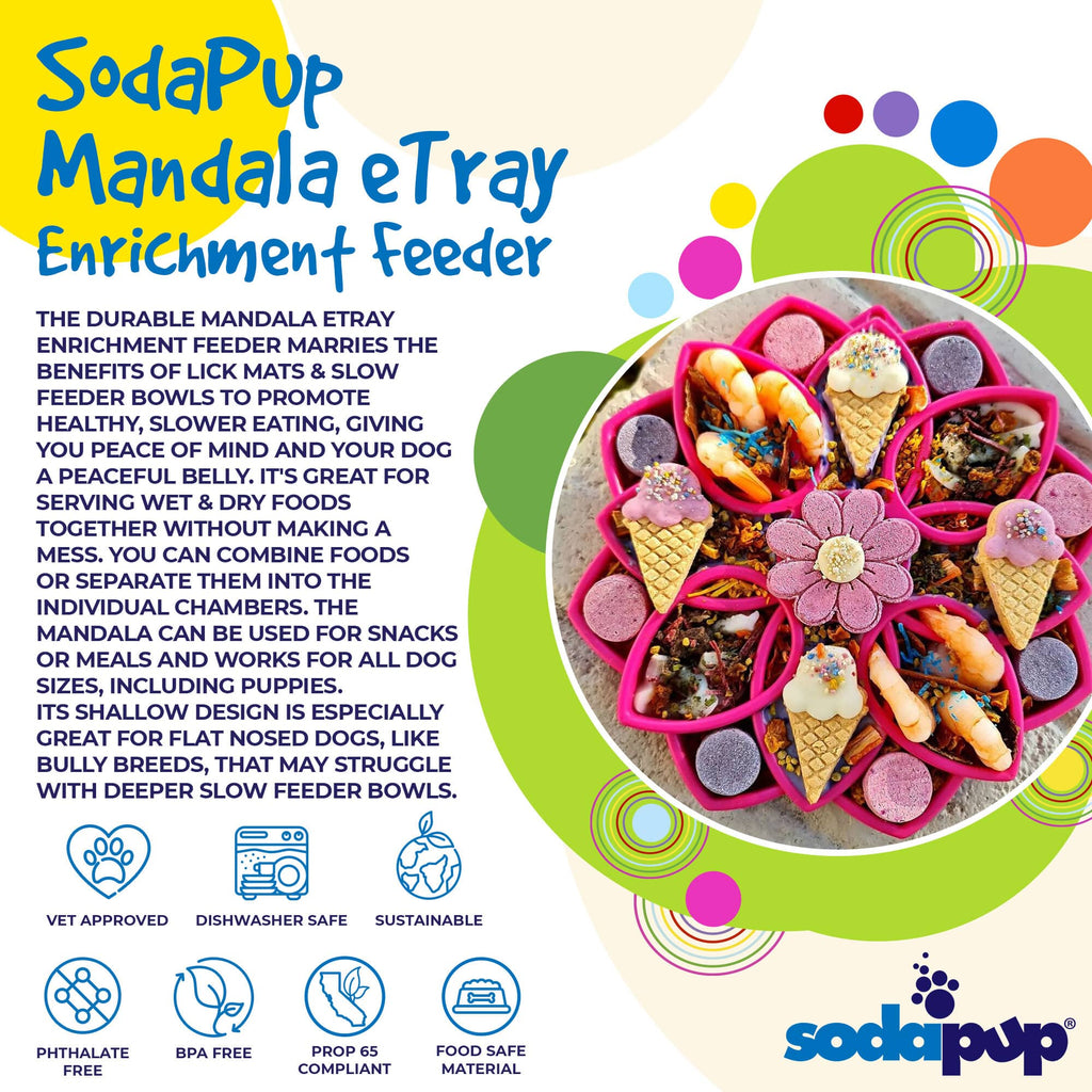 SodaPup Mandala eTray Shallow Slow Feeder - FurrowpetstoreBowls, Feeding & EnrichmentSodaPup/True Dogs, LLC