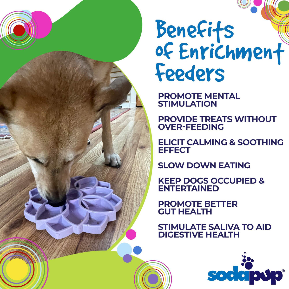 SodaPup Mandala Softie eTray Slow Feeder with Suction Cups - FurrowpetstoreBowls, Feeding & EnrichmentSodaPup/True Dogs, LLC