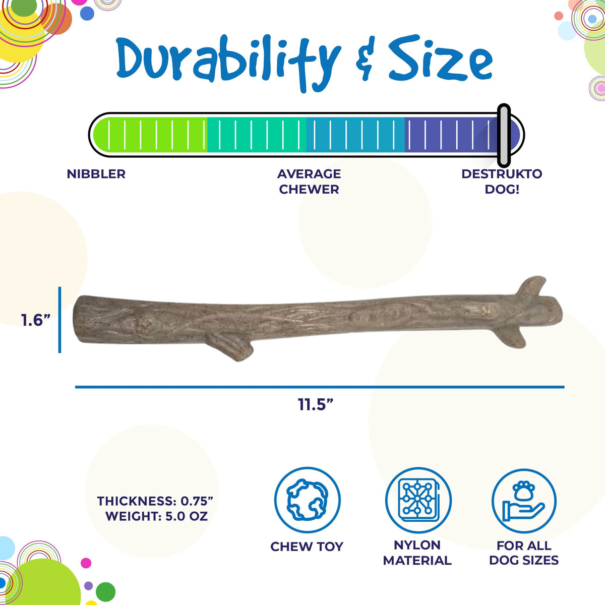 SodaPup Nylon Chew Stick for Medium and Large Dogs - FurrowpetstoreToysSodaPup/True Dogs, LLC
